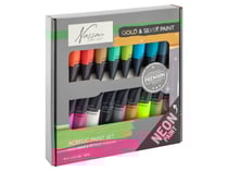 Lot de 18 tubes 36 ml de peinture acrylique Nassau - Fluorescent et métallique