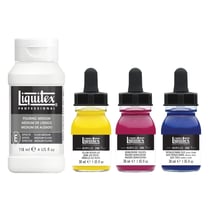 Set d'encre Acrylic Ink Liquitex -  Technique de coulures - couleurs primaires