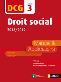 Droit social 2018/2019 DCG Epreuve 3 Manuel & applications 2018 - Format : ePub 3