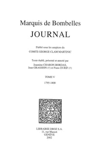 Journal. T.V, 1795-1800 / Publié sous les auspices du Comte George Clam Martinic