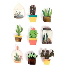 9 STICKERS CACTUS 3D