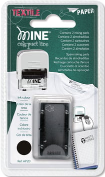 Recharge encre noire x 2 pour tampon textile 