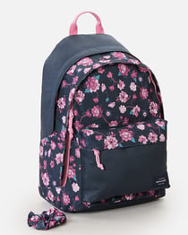 Sac à dos 2 compartiments + chouchou - Double Dome - Rip Curl - Bleu marine