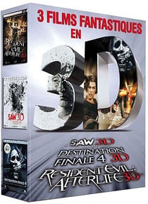 3 films fantastiques en 3D : Saw 3D + Destination Finale 4 3D + Resident Evil: Afterlife 3D