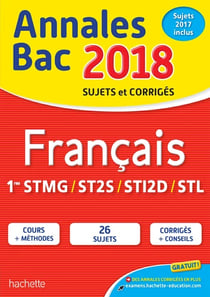 Annales bac 2018 francais 1eres techno