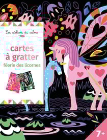 8 cartes à gratter - féérie des licornes