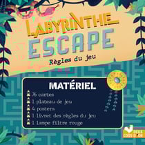 Labyrinthe escape - boîte avec cartes et accessoires