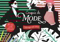 Croquis de mode - Coloriages anti-stress : 36 cartes postales prédécoupées