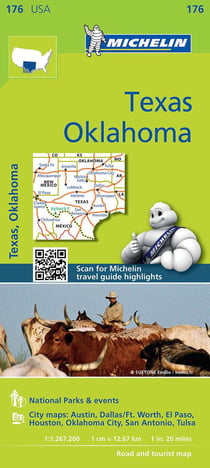 Carte Zoom Texas - Oklahoma