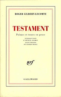 Testament : poèmes et textes en prose
