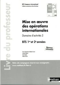 Mise en oeuvre des opérations internationales - BTS CI Professeur 2021