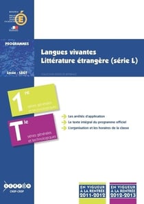 Langues vivantes, classes de premiere des series generales et technologiques, litterature etrangere
