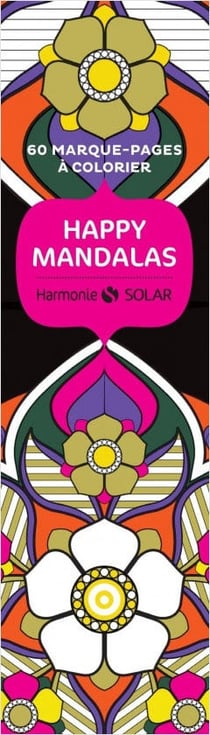 Marque page Happy Mandalas - 60 marque-pages à colorier