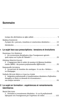 Parcours, transitions professionnelles et constructions identitaires
