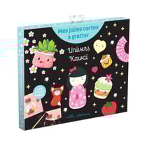 Mes jolies cartes à gratter : Univers kawai : Pochette avec 8 cartes à gratter et un stylet en bois