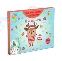 Mes jolies cartes scintillantes : Noël enchanté : avec 6 cartes illustrées et 6 planches de stickers pailletés