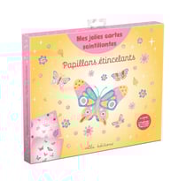 Mes jolies cartes scintillantes : Noël enchanté : avec 6 cartes illustrées et 6 planches de stickers pailletés