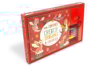 Mon coffret créatif : Dragons à colorier : Un livre de coloriage, 5 feutres et 3 pochoirs