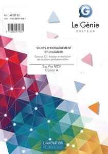 Épreuve E2 : analyse et résolution de situations professionnelles - bac pro MCV - option A - sujets d'entraînement et d'examen