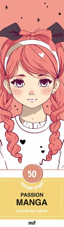 Marque-pages à peindre ou à colorier - Passion manga - 50 pièces