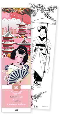 Marque-pages - Ambiance Asie: 50 marque-pages à peindre ou à colorier