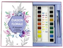 Coffret Aquarelle - Évasion florale - 30 illustrations à peindre