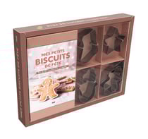 Coffret Mes petits biscuits de fête : 6 emporte-pièces et un livre avec plus de 20 recettes pour se régaler !