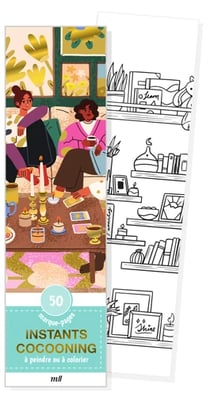 50 marque-pages - Instant cocooning - à peindre ou colorier