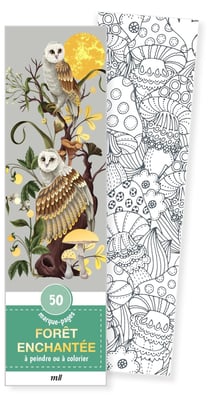50 marque-pages - Forêt enchantée - à peindre ou à colorier