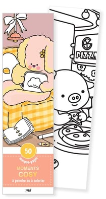 Marque-pages : Moments cosy - 50 marque-pages à peindre ou à colorier
