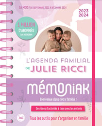 Organiseur Junior Mémoniak, calendrier mensuel scolaire pour enfants. De  septembre 2022 à août 2023, Edition 2023-2024 - Editions 365