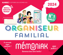 Agenda familial Famille nombreuse Mémoniak 2024 avec Marie Alix Jeanson,  sept. 2023-déc. 2024