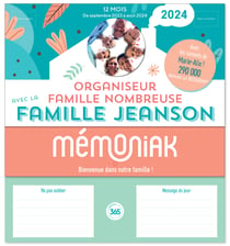 Organiseur familial Mémoniak spécial Chats, calendrier mensuel (sept. 2022-  déc. 2023)