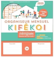 Organiseur Mémoniak Kifékoi, calendrier mensuel en colonnes (sept. 2024- déc. 2025)
