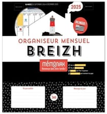 Organiseur mensuel Breizh Mémoniak, calendrier mensuel (sept. 2024- déc. 2025)