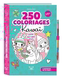 250 coloriages kawai - crayon multi-mines offert