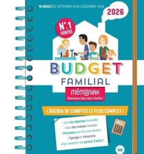 Budget familial Mémoniak, l'agenda de comptes le plus complet - Septembre 2025 à Décembre 2026