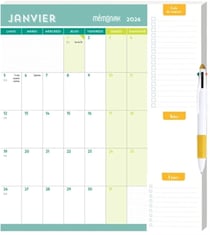 Calendrier mensuel Pad aimanté avec stylo 4 couleurs janvier-décembre (édition 2026)