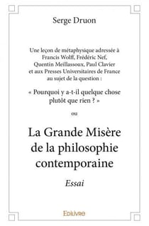 Une lecon de metaphysique  adressee a francis wolff, frederic nef, quentin meillassoux, paul clavier