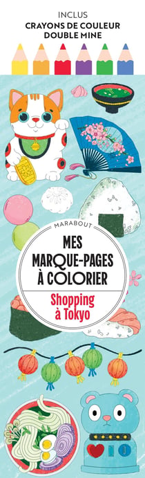 Mes marque-pages à colorier - Shopping à Tokyo