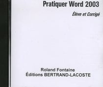Word 2003 - cd corrigé de l'élève