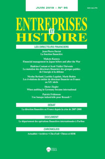 LES DIRECTEURS FINANCIERS-EH 95-JUIN 2019 : ENTREPRISES et HISTOIRE 95-JUIN 2019-DOC:LE DEPART.DES OPER.FINAN.INT. A PARIBAS