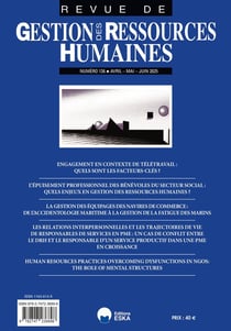 Revue Gestion des ressources humaines n.136 : Les relations interpersonnelles et les trajectoires de vie de responsables de services en PME
