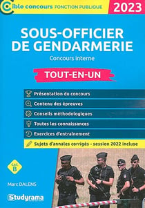 Sous-officier de gendarmerie : concours interne - catégorie B concours tout-en-un (édition 2023)