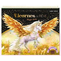 Carnet créatif - 28,7 x 24,2 cm - Licorne de rêve : magie dorée - 82 pages