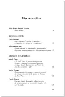Deviser, diviser : pratiques du decoupage et poetiques du chapitre de l'antiquite a nos jours