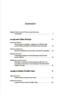 Achille-eschyle : mythe ancien et mythe nouveau. les sept contre thebes et leucippe et clitophon