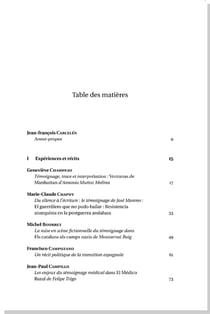 Temoignage et fiction dans l'espagne contemporaine