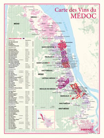 Carte des vins du Médoc