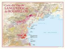 Carte des vins du Languedoc et du Roussillon